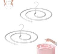 Generico Spiral Drying Rack, Stainless Steel Spiral Drying Mount Laundry, Rotating Sheet Hanger with Hook, Dries Sheets, Duvets, Quilts, and Bedspreads Easily (White,2PCS)