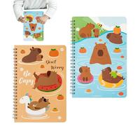 Generico Spiral Notebooks, A5 Wire Bound Travel Notebook, 2 Pieces Capybara-Themed Cute Stationery Writing Pads for Students, Journaling, Sketching, Scrapbooking, Note-Taking Classroom Supplies