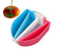Generico Split Cup, Fluid Painting Crafts, Silicone Mixing Cup with 4 Channels, Reusable Pouring Tool for Resin Art, Mold Making, Creative School Projects, 5.12x3.54x1.54 inches, White, Mixed Color