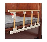 Generico Sponda Letto Pieghevole per Anziani, Protezione Laterale di Sicurezza, Maniglia di Assistenza, Impugnatura in Lega di Alluminio con venature del Legno Giallo OS