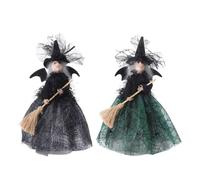 Generico Spooky Witch Doll - Haunted Tree Topper, Creepy Desktop Ornament | Non Woven Fabric Gauze Cloth Hag Figurine | Dining Table Bookshelf Counter Top, Spooky Tree Top Ornament Home Room Decors Set