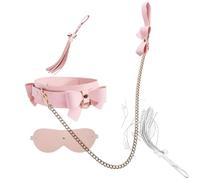 Generico Sport all'aperto equestre Frusta Set di Cuoio con Nappe per spettacoli di cavallo-IThlT13 (Rosa-3)