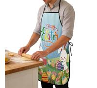 Generico Spring Apron - Polyester 72x52cm | Adjustable Kitchen Clothes With Bunny Egg Flower Prints | Protective Apron For Cooking Dishwashing Gardening Farming Painting Art Projects