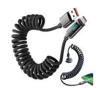 Generico Spring Charger Cord - 120W Type C Fast Charging Cable With Display | 3.28ft Woven USB Type C Cable, Smart Overcharge Protection for Phones, Tablets and Laptops at Home, Car, Travel, School and G