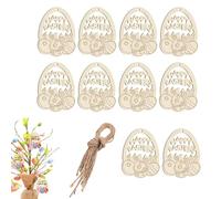 Generico Spring Palette - Paintable Wooden Egg Cutouts for Crafting | Precision Sliced Natural Grain with Smooth Sanded Surfaces & Pre Drilled Hanging Holes for School Art, Parties And Home Decor