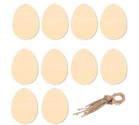 Generico Spring Palette - Paintable Wooden Egg Cutouts for Crafting | Precision Sliced Natural Grain with Smooth Sanded Surfaces & Pre Drilled Hanging Holes for School Art, Parties And Home Decor