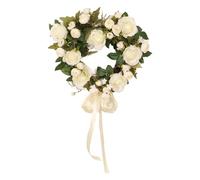 Genérico Spring Rose Heart Wreath - Artificiale floreale a forma di cuore | Romantic Valentines Day Wedding Home Door Wall Hanging | Love Symbol Gift For Birthday