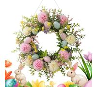 Generico Spring Wreath - Colorful Eggs Daisies Garland Sign,15.75inch Artificial Easter Summer Wreath,for Farmhouse, Home, Indoor, Outdoor, Window, Wall, Holiday, Wedding, Party, Valentines