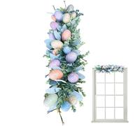 Generico Spring Wreath | Colorful Eggs Wreath Holiday Home Wall Decor - 60Cm/23.6Inch Farmhouse Rustic Eucalyptus Leaves Seasonal Garland for Spring Easter Day