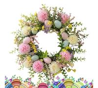 Generico Spring Wreaths for Front Door - 15.75inch Colorful Egg Garland, Daisy Artificial Wreath, Vibrant Seasonal Decor | Summer Holiday Spring Wreath for Porch Window Wall Wedding Party Farmhouse