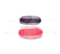 Generico Spugna da Bagno Africana a Rete Esfoliante 2 Pezzi, Spazzola Posteriore Elastica per Doccia, Scrub Corpo per Sauna e Uso Quotidiano, Colore Rosa Brillante e Viola Scuro,