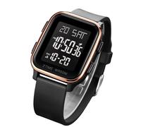 Generico Square Digital Watch, 5.1x3.7cm Unfolded 25cm, ABS PU Stainless Steel Hand Watch with LED Display, Time, Date, Alarm, Countdown for Birthday, Christmas, New Y