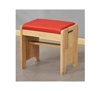 Generico Square Footstool, Dressing Stool Foot, Change Shoe Bench, for Living Room, Restaurant, Milk Tea Shop(Red)