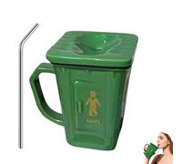 Generico Squatting Toilet Shape Ceramic Mug,Funny Squat Toilet Mug,Novelty Toilets Mugs with Lids, Unique Gag Gift Water Cup,for Office, Coworkers, Home Desk (Green)