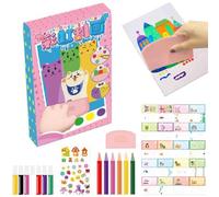 Generico Squeegee Art Kids Paint Kit,Childrens Painting Crafts Creativity Set,20PCS DIY Rainbow Scratch Art,Funny Postcards Novelty Gift (1 set)