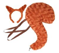 Generico Squirrel Costume Headband Tail Set, Plush Animal Cosplay Kit, Cute Soft Accessories, 40cm, for Halloween, School Performances, Zoo Parties, and Birthday Events Participants