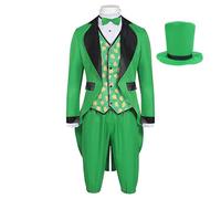 Generico St Patricks Day Costume for Men - St Patricks Day Irish Costume for Men,Multi-Purpose Cosplay Costumes for Celebrations, Stage Shows, Pretend Games, Fancy Dress Parties, Birthday Parties