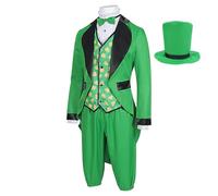 Generico St Patricks Day Costume Suit,Adult Green Leprechaun Costume Suit | Multi-Purpose Cosplay Costumes for Celebrations, Stage Shows, Pretend Games, Fancy Dress Parties, Birthday Parties