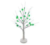 Generico St Patricks Day Decoration - 17.72 Inch LED Shamrock Table Tree | LED Table Centerpiece - Festive Centerpiece for Living Room Bedroom Desk Weddings Birthdays Parties