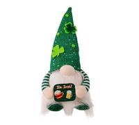 Generico St Patricks Day GNOME Plush - Shamrock Sequin Hat Doll, Faceless Tomte Ornament, LED Light Decor, Table Shelf Accent, Festive Display Piece | Irish Scandinavian Home Decoration Desk
