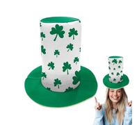 Generico St Patricks Day Hat, Festive Topper, Irish Headwear with Shamrock Feature, Green Velvet Leprechaun Cap, Emerald Base with Festive Style, Costume Accessory for Party and Parade