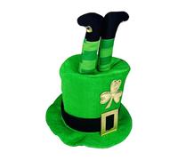 Generico St. Patrick's Day Hats For Adults - 30x30x35cm St. Patrick's Day High Top Bowler Hat With Irish Legs - Realistic Shamrock Headpiece Accessory, Role Playing Headwear For Holiday Costume