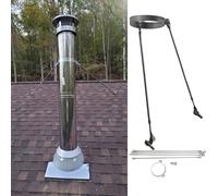 Generico Stabilizzatore per Camino Personalizzabile e Supporto per Tetto per Tubi della Stufa, Staffa di Supporto per pluviali in Acciaio per Tubi di Diametro da 4" a 11", Design Resistente con diame