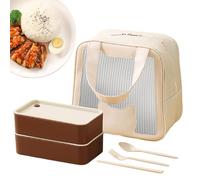 Generico Stackable 2-Layers Leak Proof Lunch Box,Reusable Lunch Container with LunchBag, Spoon, Fork, Chopsticks for Meal Prep