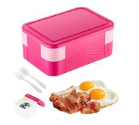 Generico Stackable Lunch Container - Stackable Leak-Proof Lunch Box, Leakproof Salad Container | Multiple Compartments 2 Layer Food Box, Meal Prep Containers For School Work