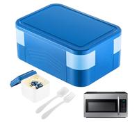 Generico Stackable Lunch Container - Stackable Leak-Proof Lunch Box, Leakproof Salad Container | Multiple Compartments 2 Layer Food Box, Meal Prep Containers For School Work