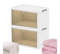Generico Stackable Storage Boxes - PP Transparent Clothes Organizer for Wardrobe - Space Saving Storage Bin for Sweaters, Jackets, Pants, Underwear, Toys