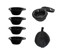 Generico Stackable Travel Bowls, 4-Piece Kitchen Dish Set with Carrying Bag, 180ml Heat Resistant Bowls for Indoor Outdoor Use, Picnic, Camping, Barbecue, Beach, Hiking, Lunch, Dinner, 12.8x4.3cm