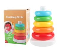 Generico Stacking Rings - Rainbow Nesting Tower, Early Learning Grasping Hoop with Textured, Develops Fine Motor Skills Hand Eye Coordination, Ideal for Sensory Development Home