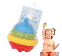 Generico Stacks Of Circles, Rainbow Stacking Rings Baby Toy, Soft Rubber PVC Building Ring Set, Flying Saucer Shaped Educational Toy For, Birthday And New Year Gift, 8.5x8.5x8.5cm