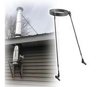 Generico Staffa di Fissaggio per Tubo Camino in Acciaio Inossidabile - Kit di Supporto per Tetto Durevole per Tubi di Stufa e Scarico, Maggiore Sicurezza, palo da 47,2 Pollici, Diametro del Tubo da 7