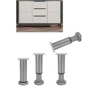 Generico Staffe di supporto for gambe for mobili regolabili senza fori - Supporti di rialzo universali for tavoli, letti, armadi, divani e tavolini da caffè(Grey,Height 3.2in- 4.7in)