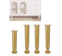 Generico Staffe di supporto for gambe for mobili regolabili senza fori - Supporti di rialzo universali for tavoli, letti, armadi, divani e tavolini da caffè(Gold,Height 28.4in- 43.3in)