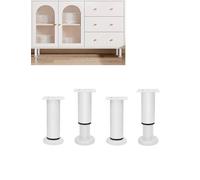 Generico Staffe di supporto for gambe for mobili regolabili senza fori - Supporti di rialzo universali for tavoli, letti, armadi, divani e tavolini da caffè(Milk,Height 4.7in- 7.1in)