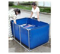 Generico Stagno per Pesci in Tela PVC Resistente e Serbatoio di stoccaggio dell'Acqua Portatile Fuori Terra - Piscina da Campeggio Pieghevole e Vasca per la Coltura dei Frutti di Mare con Scarico per