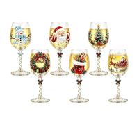 Generico Stained Christmas Wine Goblet Festive Holiday Champagne Glass