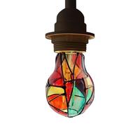Generico Stained Glass Light Bulb - 4W Mosaic E26 Base Painted Colored Bulb for Festive Home, Party, Window, Tree, Bedroom, Closet, and Store Decoration Creating Colorful Ambient Christmas Lighting