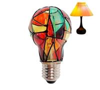 Generico Stained Glass Light Bulb - Decorative Mosaic E27 Lamp | Painted Colorful Bulbs for Christmas Tree, Kaleidoscope Glow for Home Party, Rainbow Glasswork, LED Globe for Festive