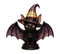 Generico Stained Glass Witch Hat Lamp Acrylic Gothic Figurine Light