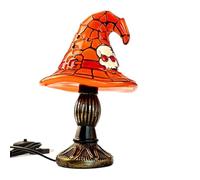 Generico Stained Witch Hat Lamp - Halloween Night Lamp, Resin Desktop Decor with Vibrant Color Display, Artistic Gothic Ornament, Festive Holiday Centerpiece for Home Living Room Bedroom Office