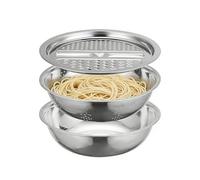 Generico Stainless Colander | Rustproof Stackable Drain Basket,Metal Strainer Kitchen Colander Set | for Fruit Salad Produce Washing Cleaning Home Restaurant