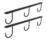 Generico Stainless Mug Hooks, Under Cabinet Rack, Space Saving Cup Holder, Interactive Heavy Duty Screw Mount Organizer for Kitchen Bathroom Garage Entrance Storage Cup Display Hanging Use 10 Inches