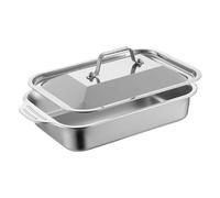 Generico Stainless Steel Baking Pan 46.5x28.5x6cm, Rectangle Bakeware Dish with Lid and Handle for Cake, Bread, Cookie, Lasagna, Gratin, Pizza, Oven, Kitchen, Home, Party, Cooking