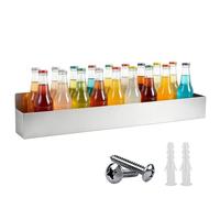 Generico Stainless Steel Bottle Holder, Heavy-Duty Liquor Organizer Stand | Wall Mounted Wine Rack Sauce, Beer Can, Cruets, Drink, Water, Cocktail, Food, for Kitchen, Living Room, Restaurant, Coffee