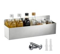 Generico Stainless Steel Bottle Holder, Heavy-Duty Liquor Organizer Stand | Wall Mounted Wine Rack Sauce, Beer Can, Cruets, Drink, Water, Cocktail, Food, for Kitchen, Living Room, Restaurant, Coffee