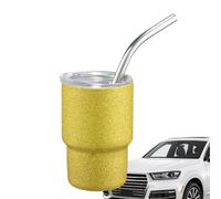Generico Stainless Steel Car Mug - Small Portable Coffee Cup with Straw | 3 Oz Double-Layer Stainless Steel Tumbler Cup | Travel Mug | Outdoor Beverage Container for Traveling Camping Trip